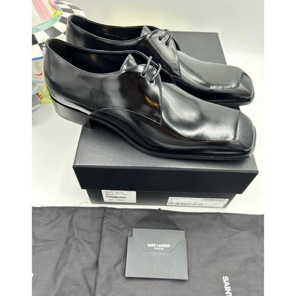 Men\'s Saint Laurent JEAN Leather, Derby shoes size 42/9 US made in Italy main image 8